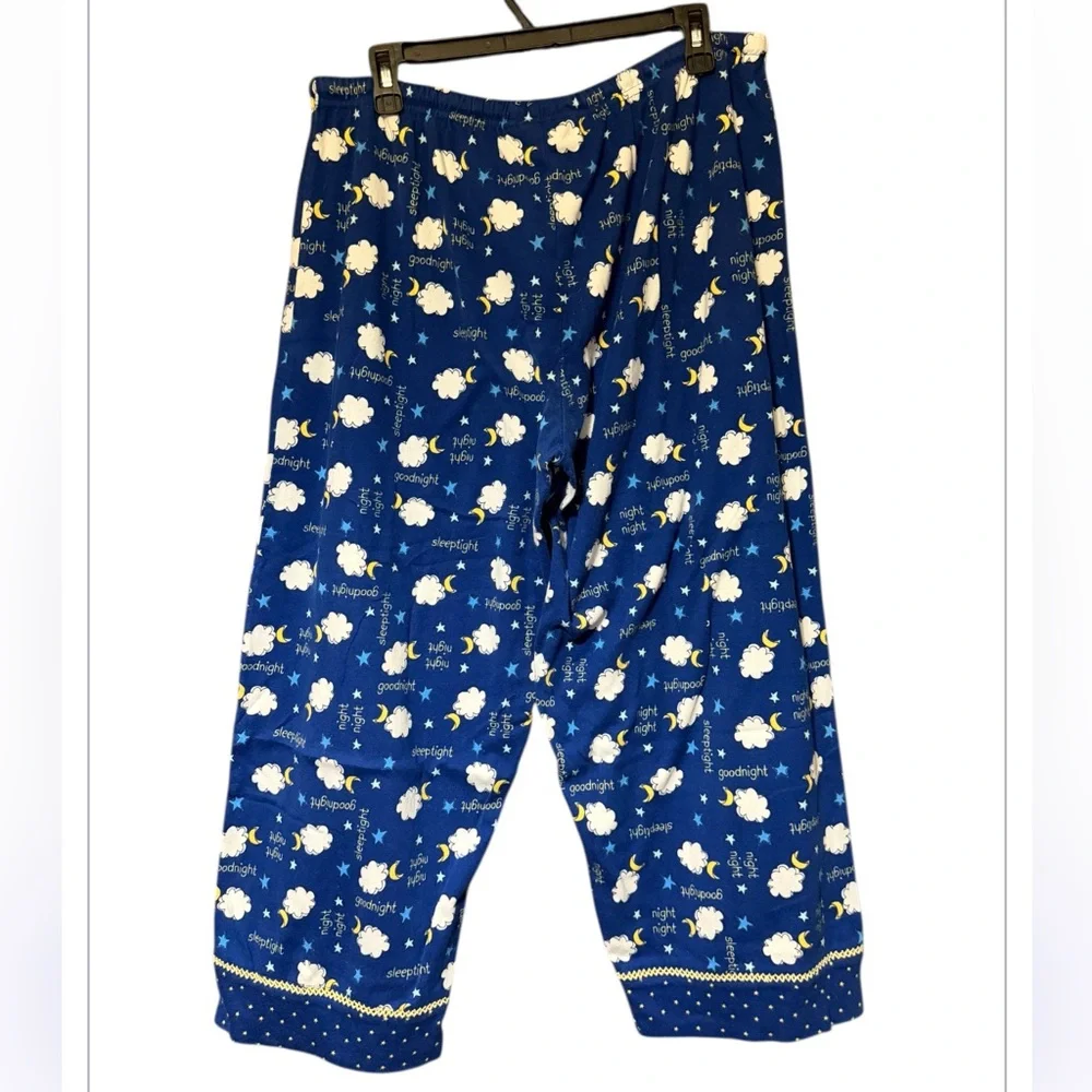 Women’s vintage Pajama Bottoms with Sheep Print in Blue Junior’s size large